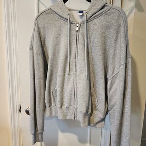 Croped Fleece Lined Hoodie - Old Navy - Grey, SZ L - Worn Once